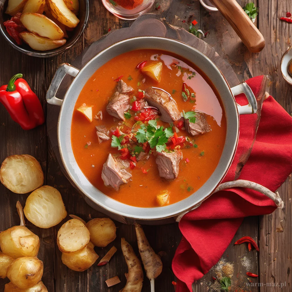 Pikantna zupa gulaszowa z jagnięciną